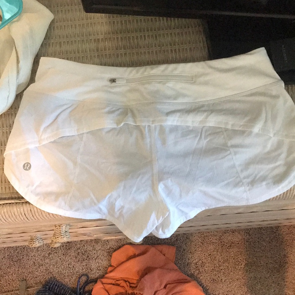 Lululemon White Athletic Shorts. Only worn once!